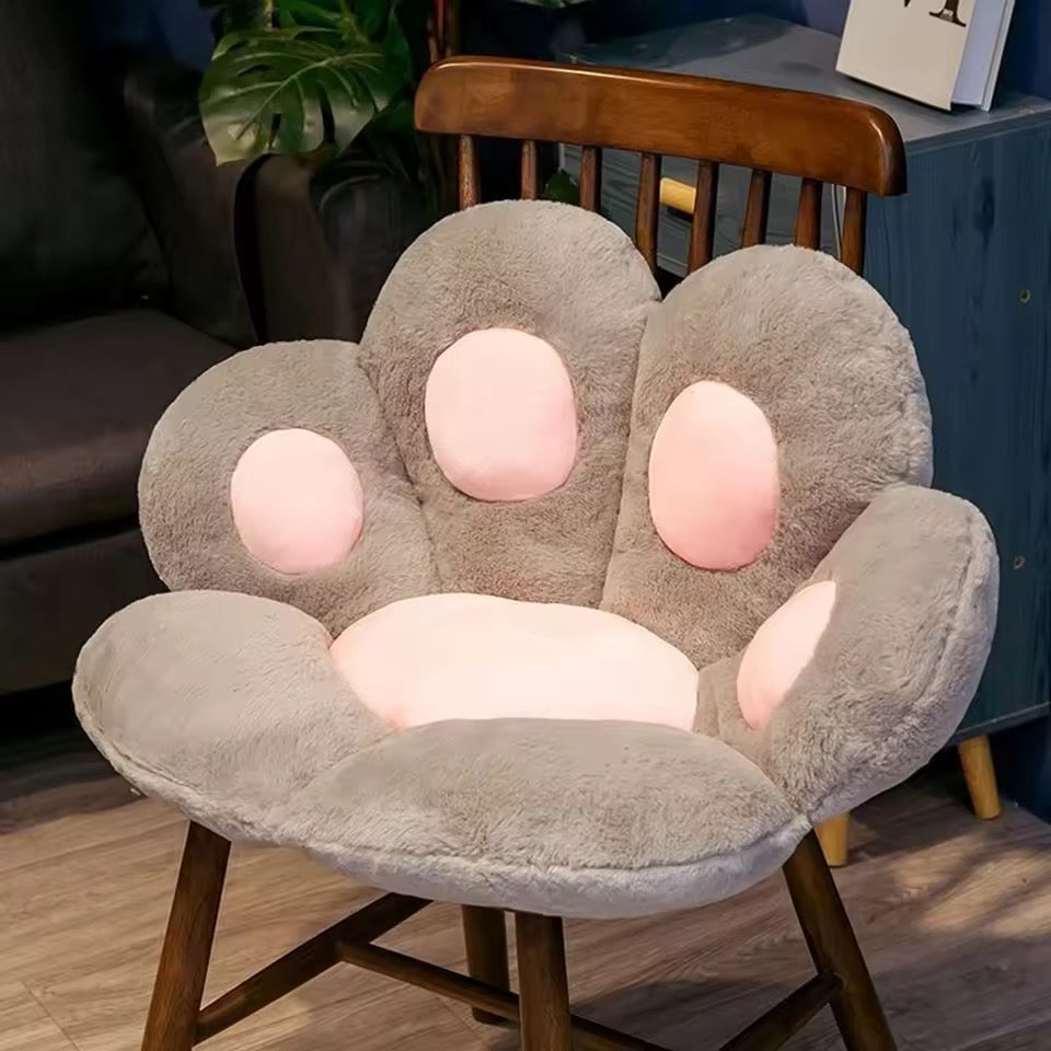Pastel Cat Paw Seat Cushion Gray