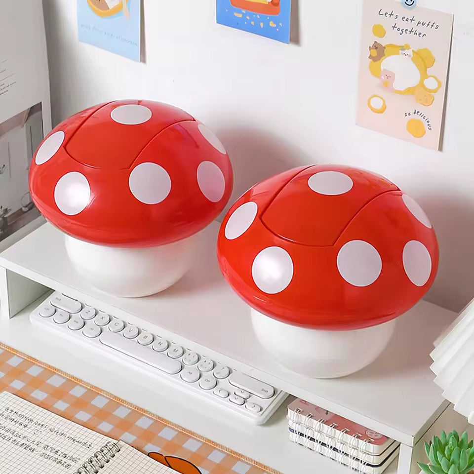 Cute Mushroom Desk Trash Can