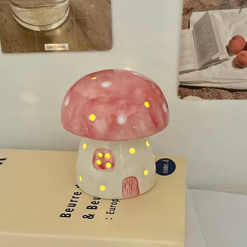 Cottagecore Mushroom Night Light Pink