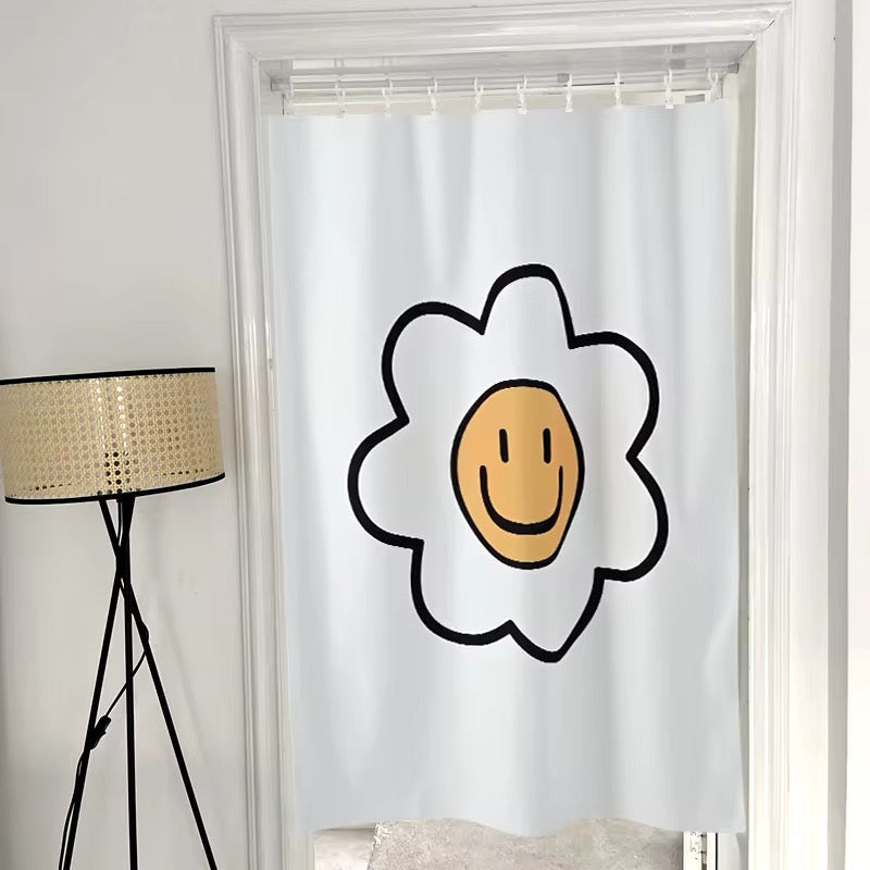 Pastel Half Curtains for Bedroom Flower