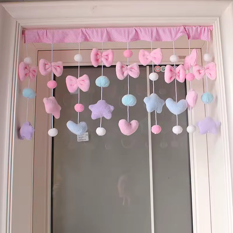 Soft Girl Pastel Bow Curtain