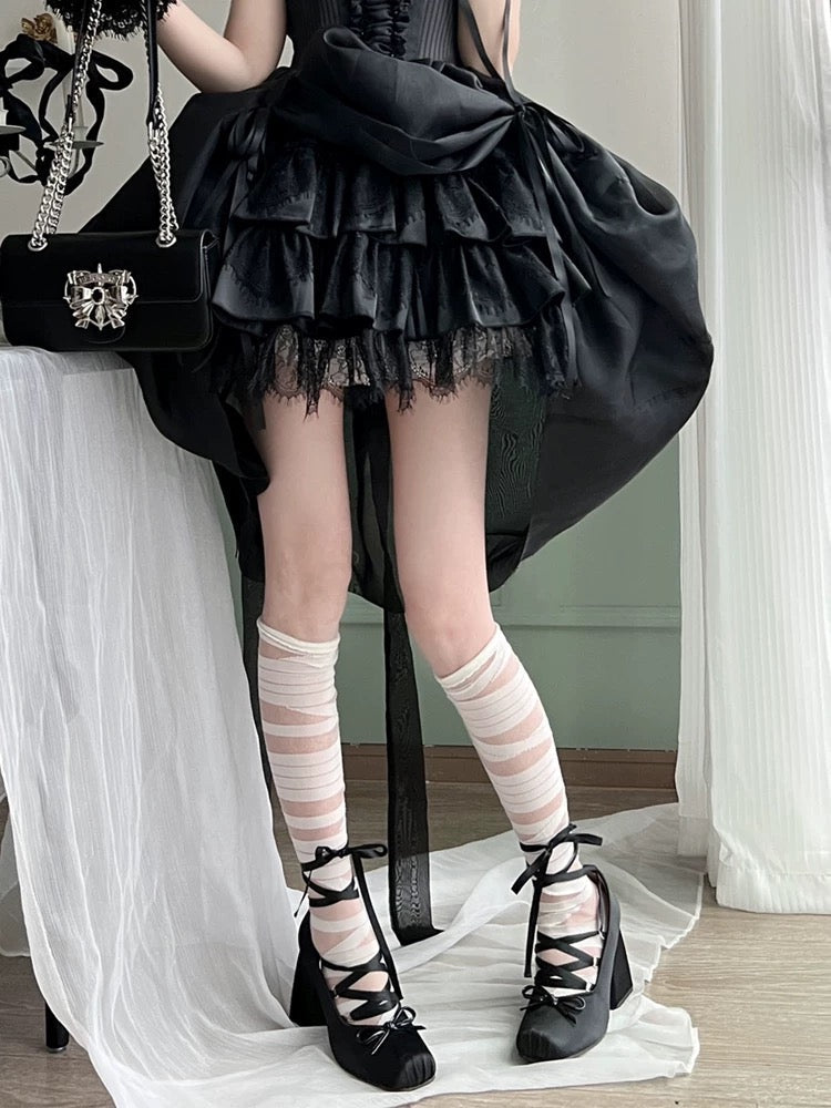 Chunky Heels Lolita Pumps Black