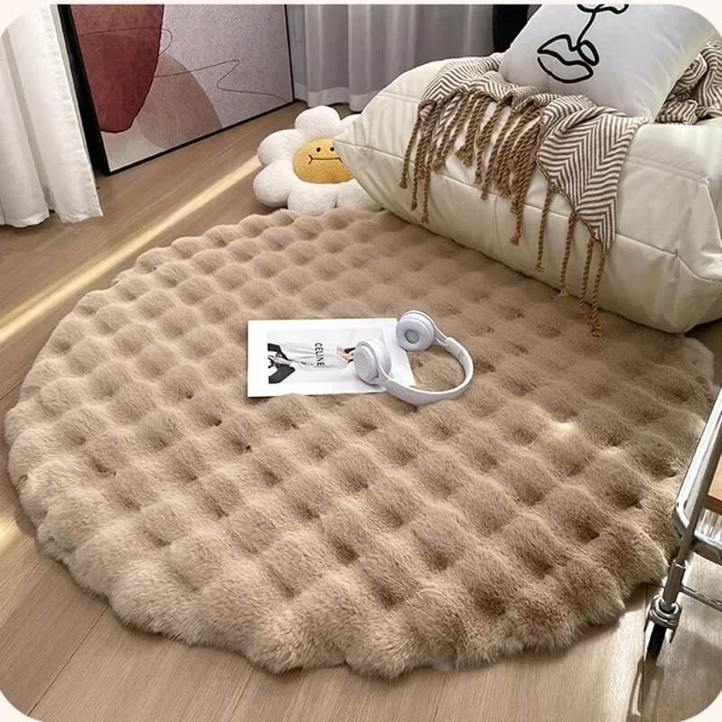 Cloud Fleece Round Carpet Khaki