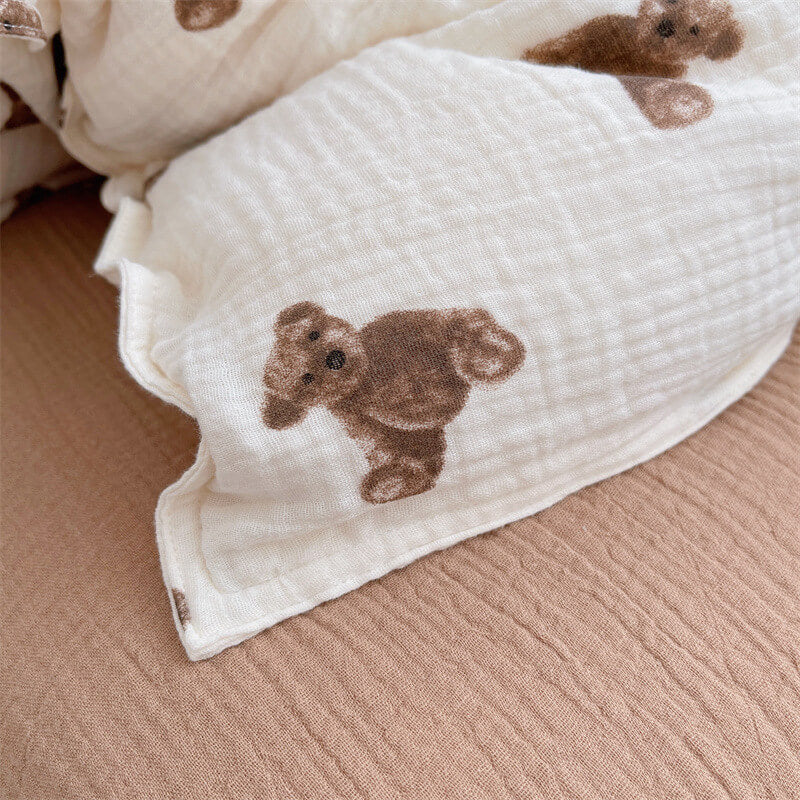 Teddy Bear Bedding Set – Cotton Muslin