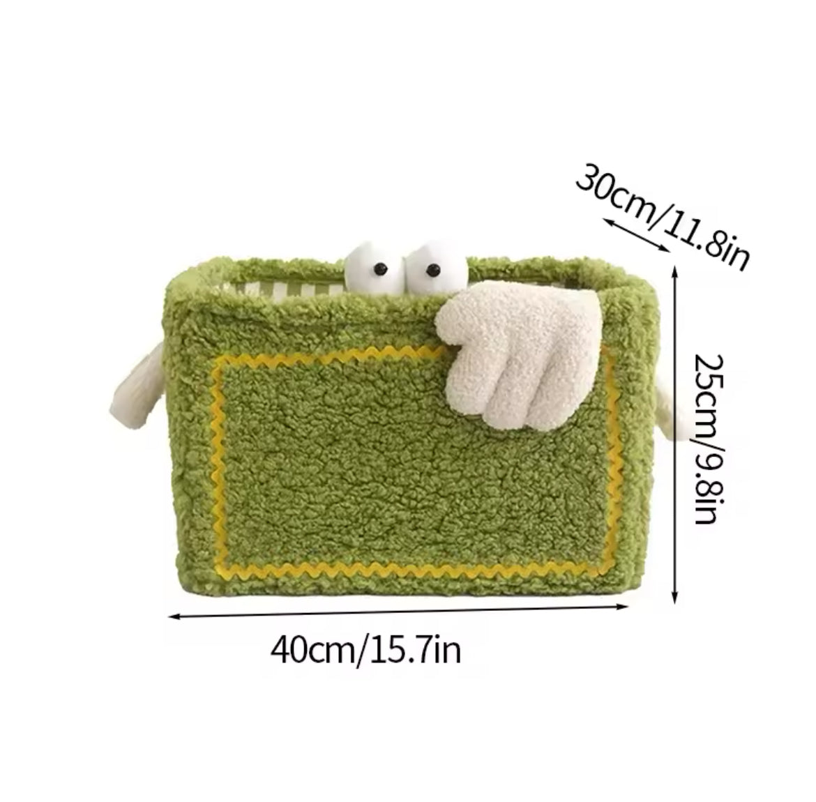 Cartoon Storage Basket Green L 40 x 25 x 30 cm (15.7 x 9.8 x 11.8 in)