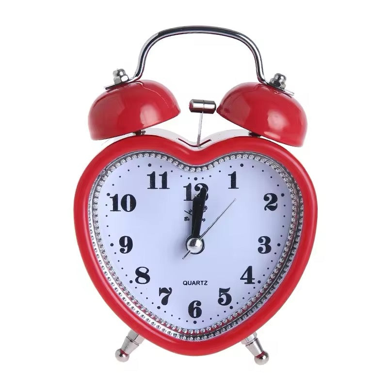 Heart Pink Alarm Clock Red