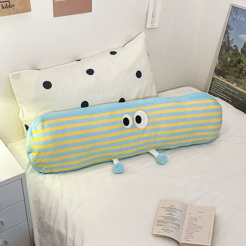 Long Pillow with Eyes Blue