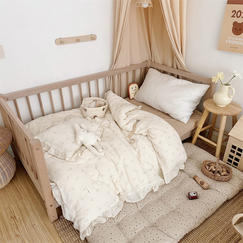 Lamb Ruffle Duvet Cover Set – Soft Cotton Muslin