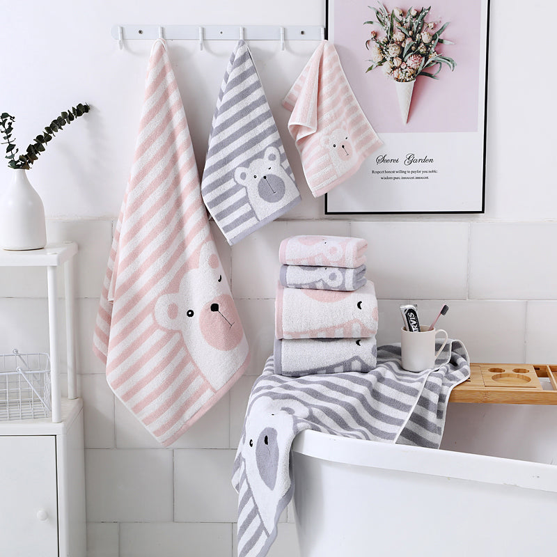 Kids Towel and Washcloth Set – Soft 100% Cotton