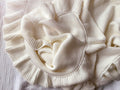 Knitted Ruffle Baby Blanket – Soft Cotton Crib Throw