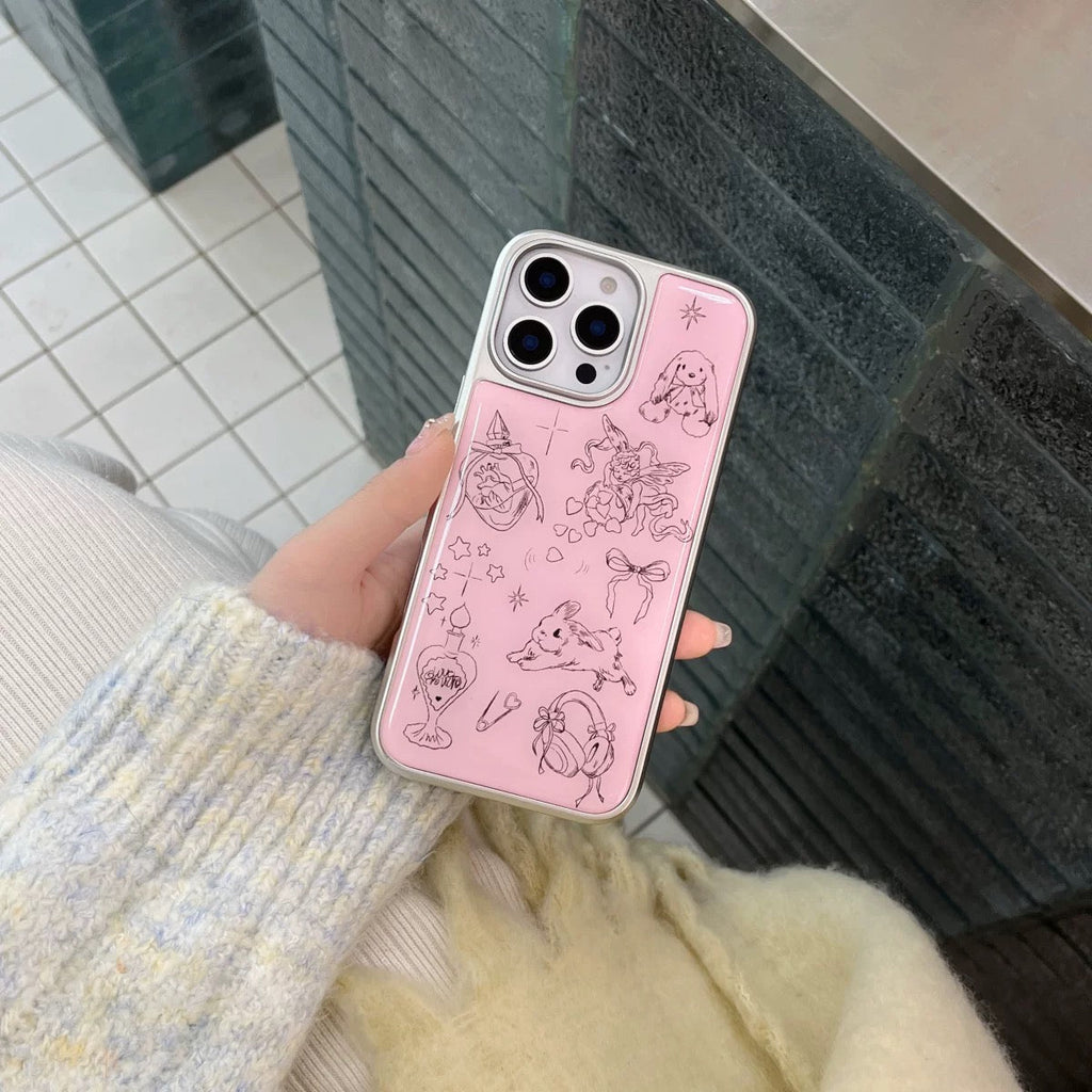 Pink Angel Bunny iPhone Case