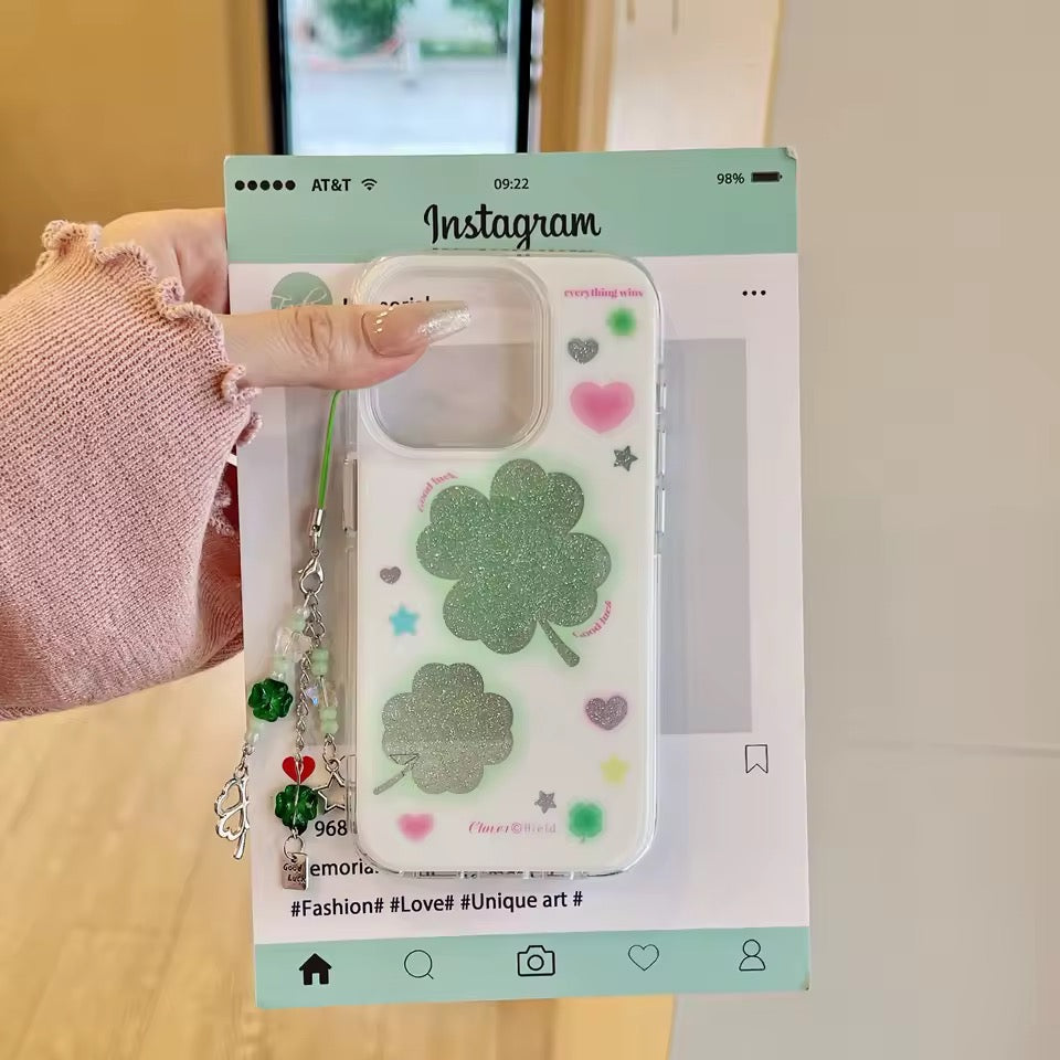 Lucky Clover iPhone Case Case+Charm