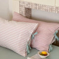 Pastel Striped Bow Pillowcase