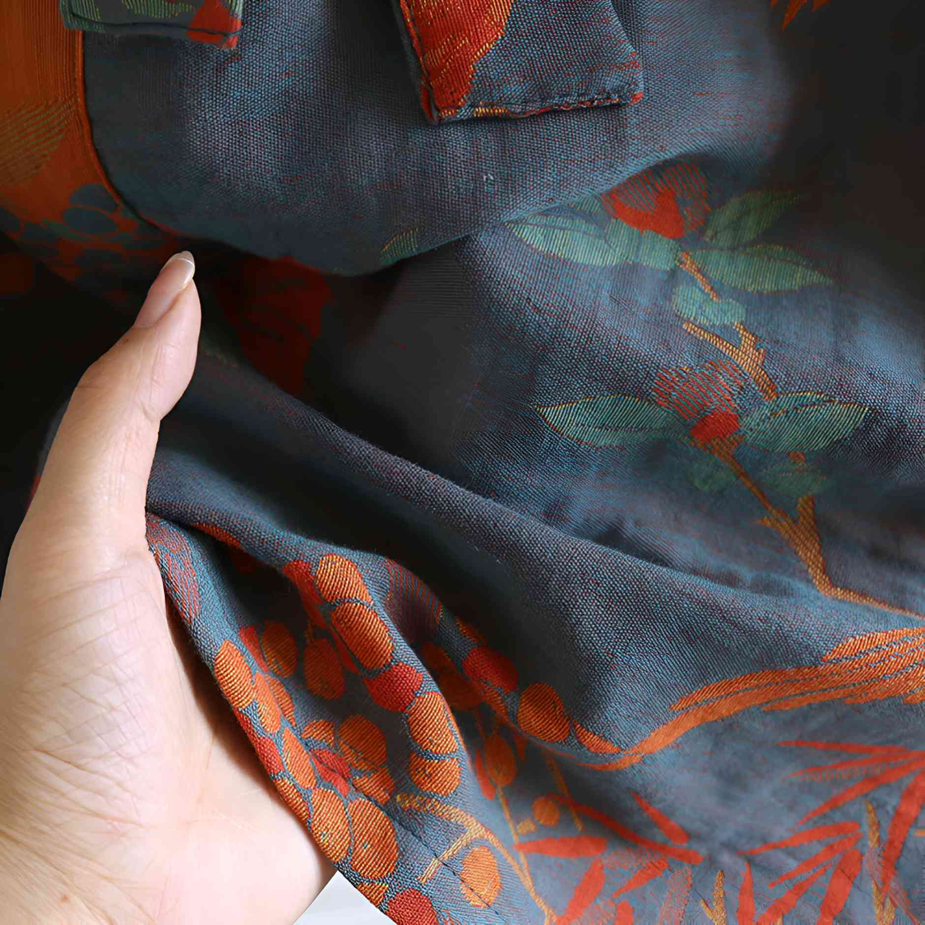 Women’s Kimono Robe - Terracotta Bird Bathrobe