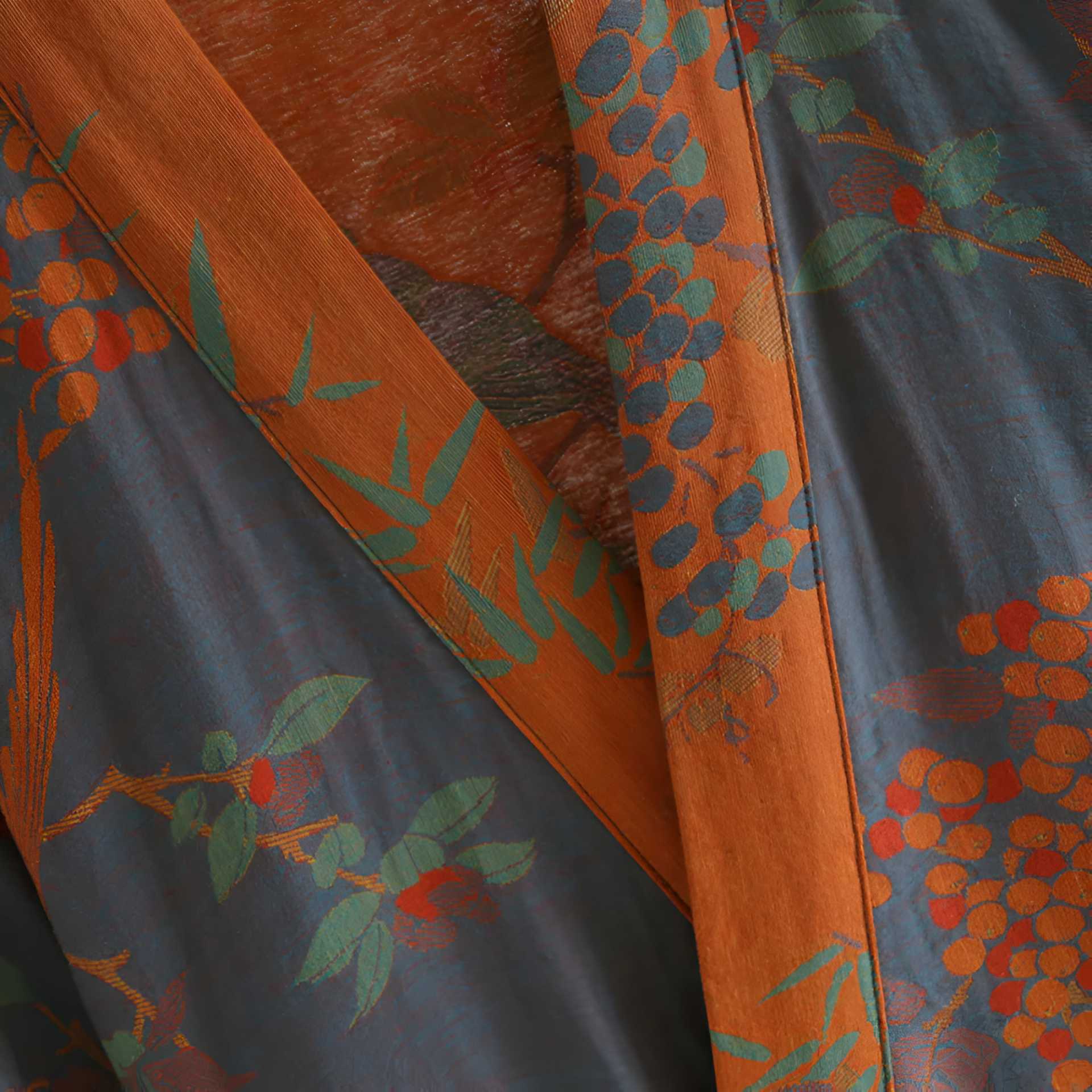 Women’s Kimono Robe - Terracotta Bird Bathrobe