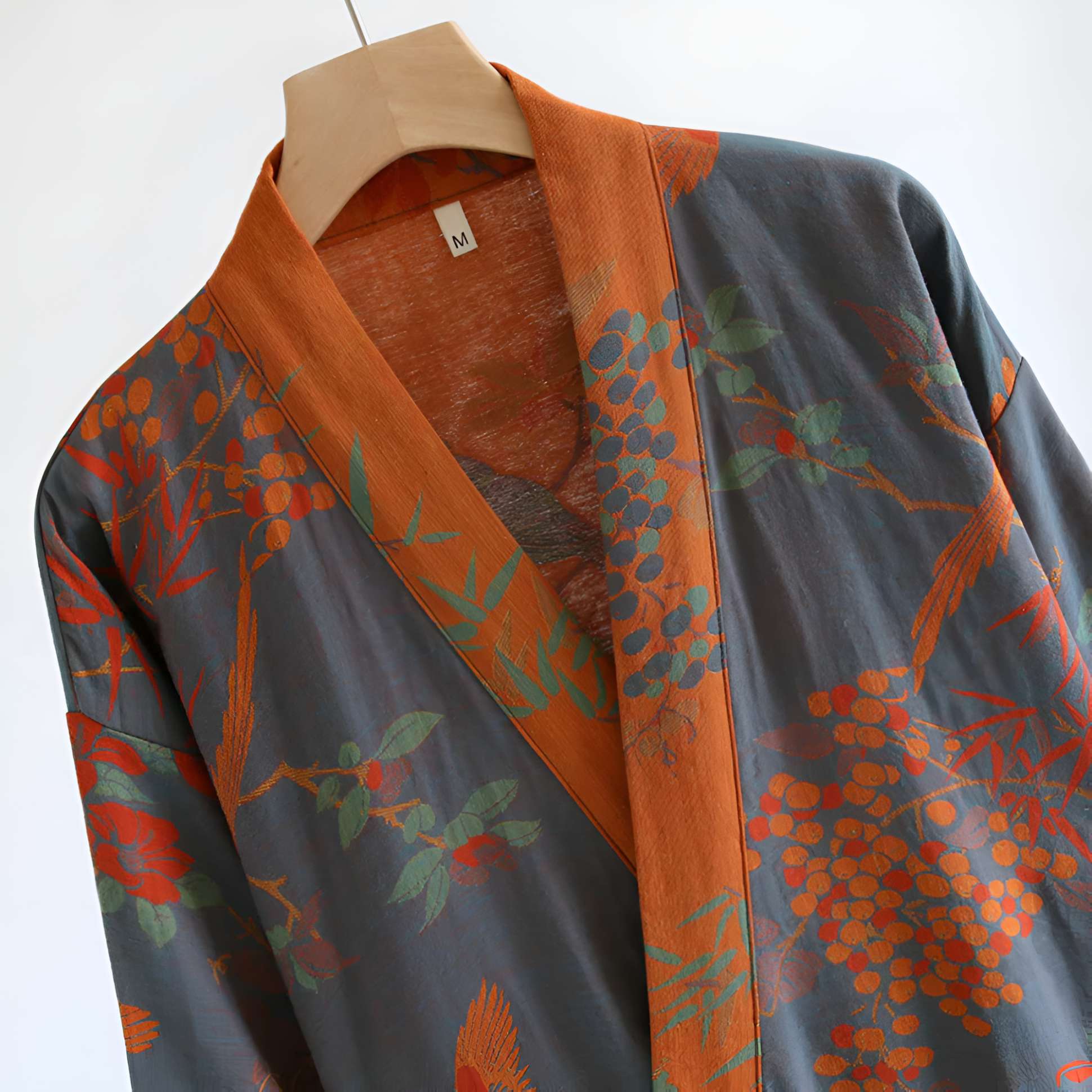 Women’s Kimono Robe - Terracotta Bird Bathrobe