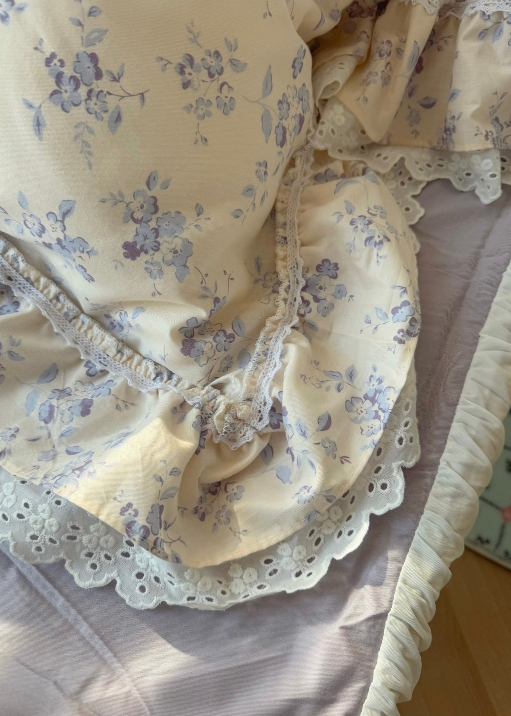 French Lace Floral Cotton Bedding Set