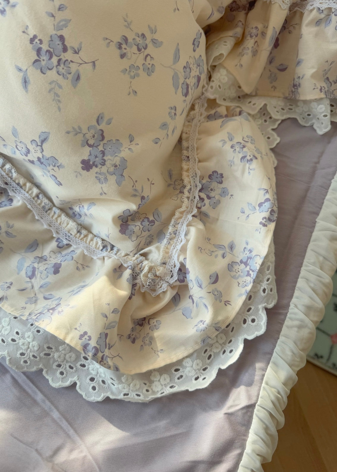 French Lace Floral Cotton Bedding Set