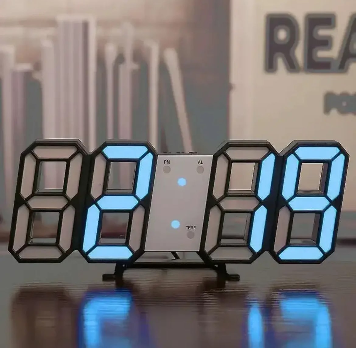 Smart 3D Clock Black and blue