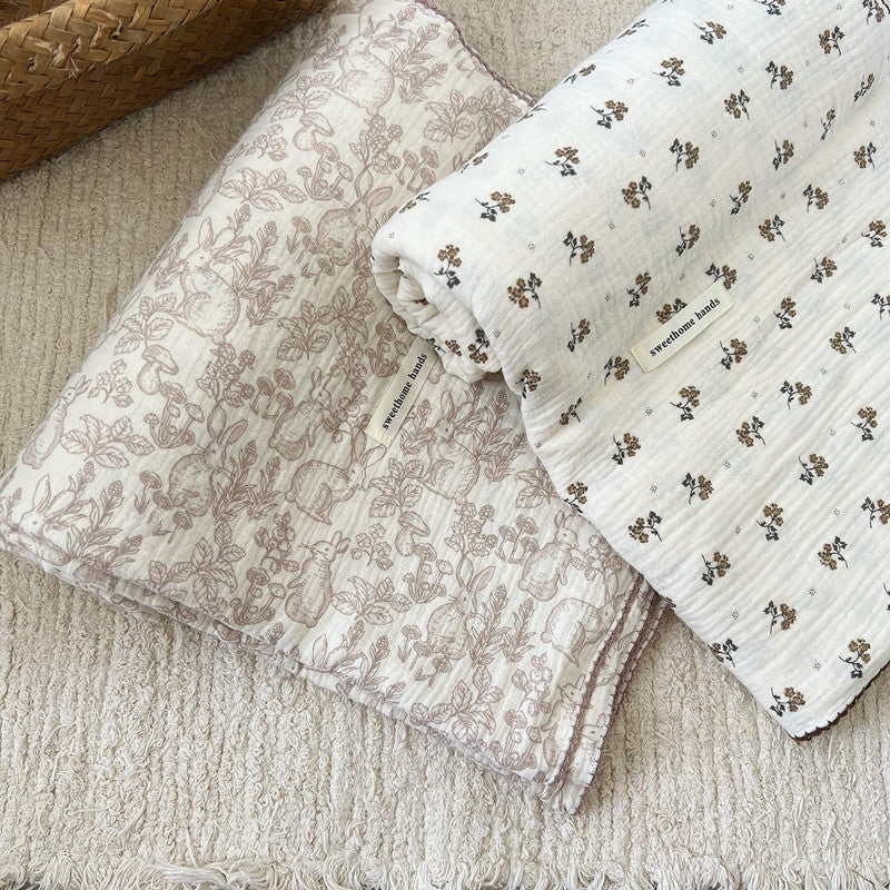 Dreamwoods Floral Cotton Muslin Baby Blanket – 47″×51″