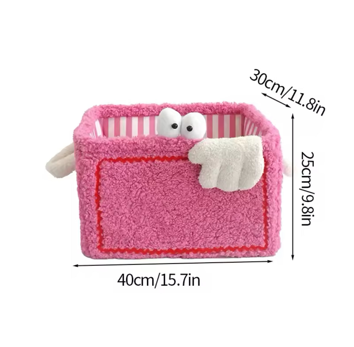 Cartoon Storage Basket Pink L 40 x 25 x 30 cm (15.7 x 9.8 x 11.8 in)