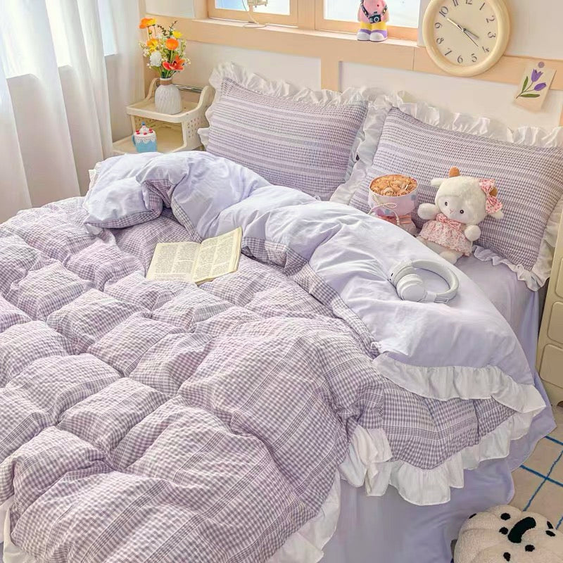 Lavender Ruffle Bedding Set