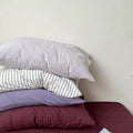 White Striped and Lavender Pillowcase