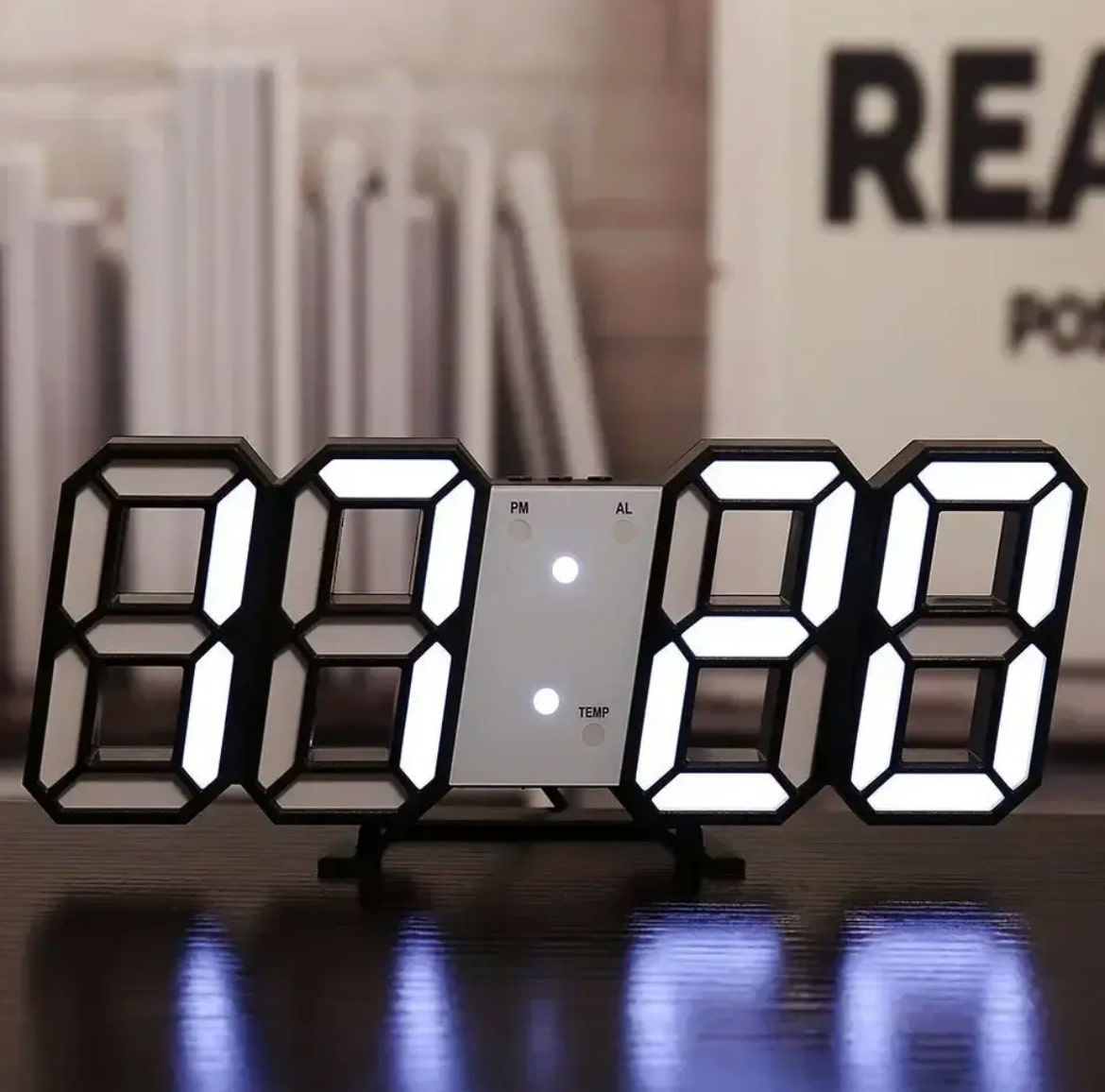 Smart 3D Clock Black and white