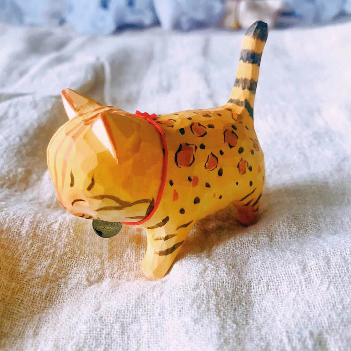 Hand-Carved Cat Figurines Leopard