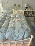Light Blue Gingham Duvet Cover Set