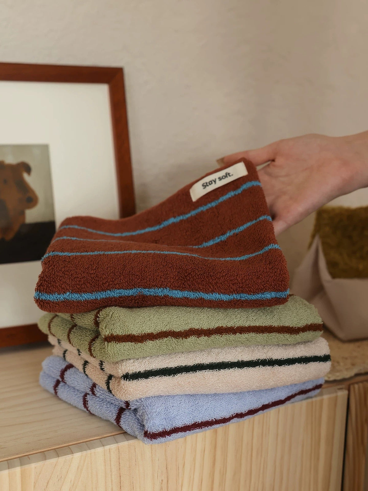 Striped Bath & Hand Towel