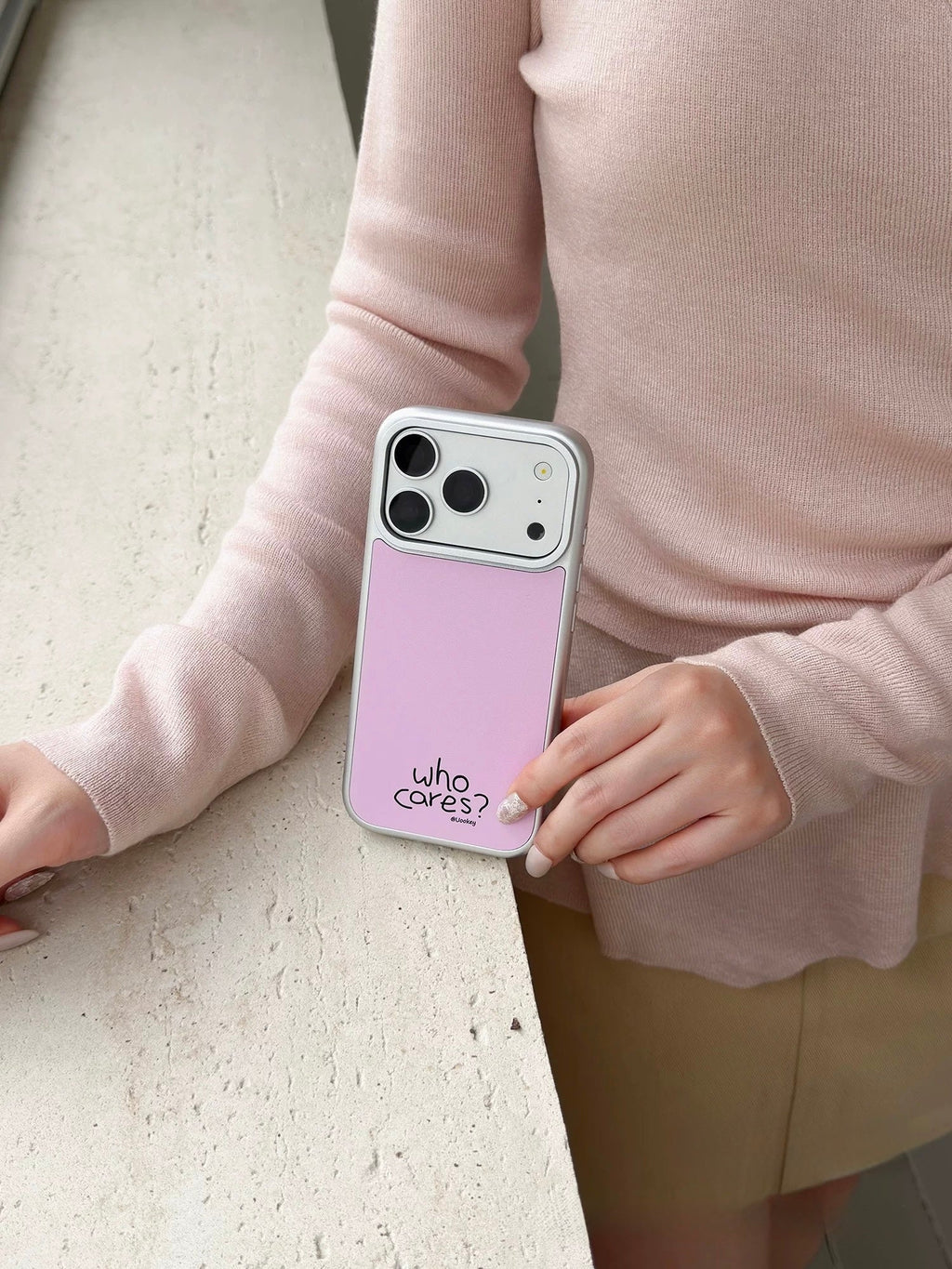 Glossy Light Pink iPhone Case
