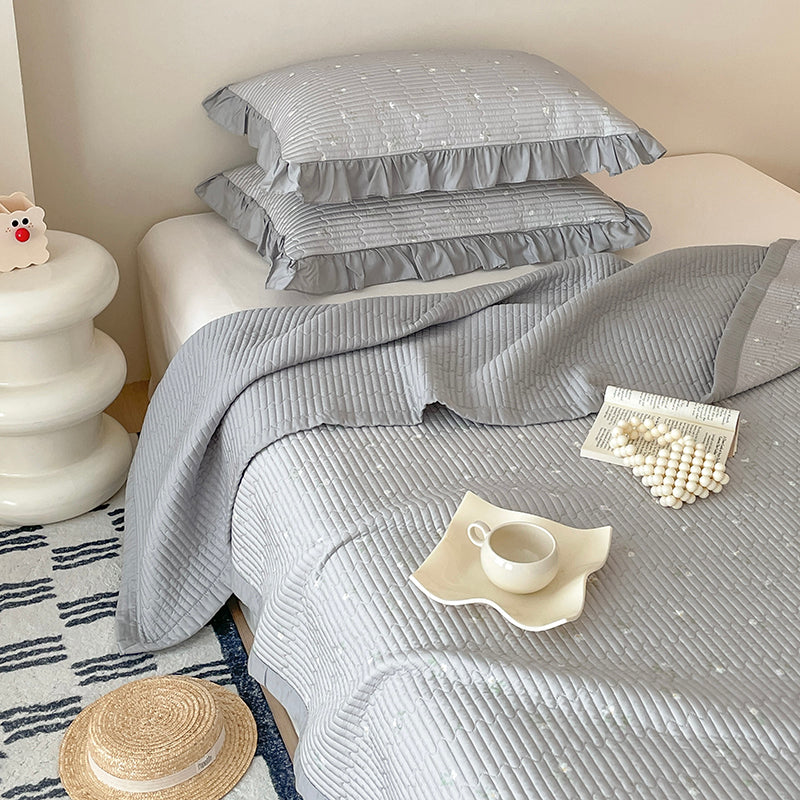 Tencel 3-Piece Quilt Set – Lightweight & Breathable Grey