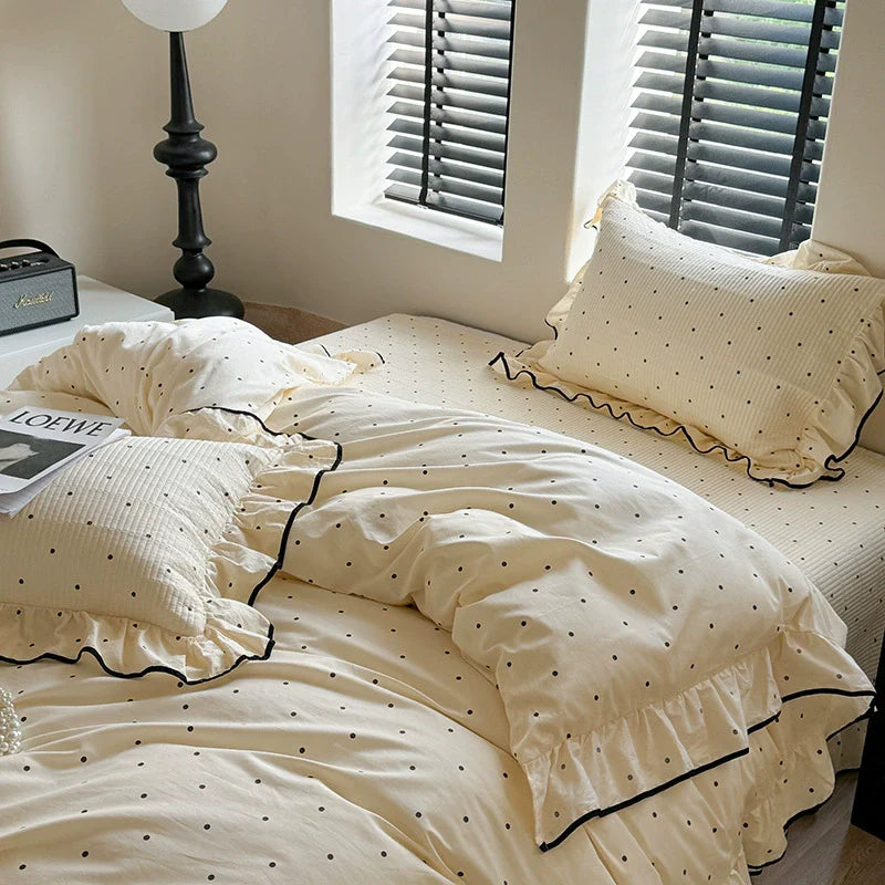 Cotton Quilted Comforter Set – Ruffled All-Season Bedding