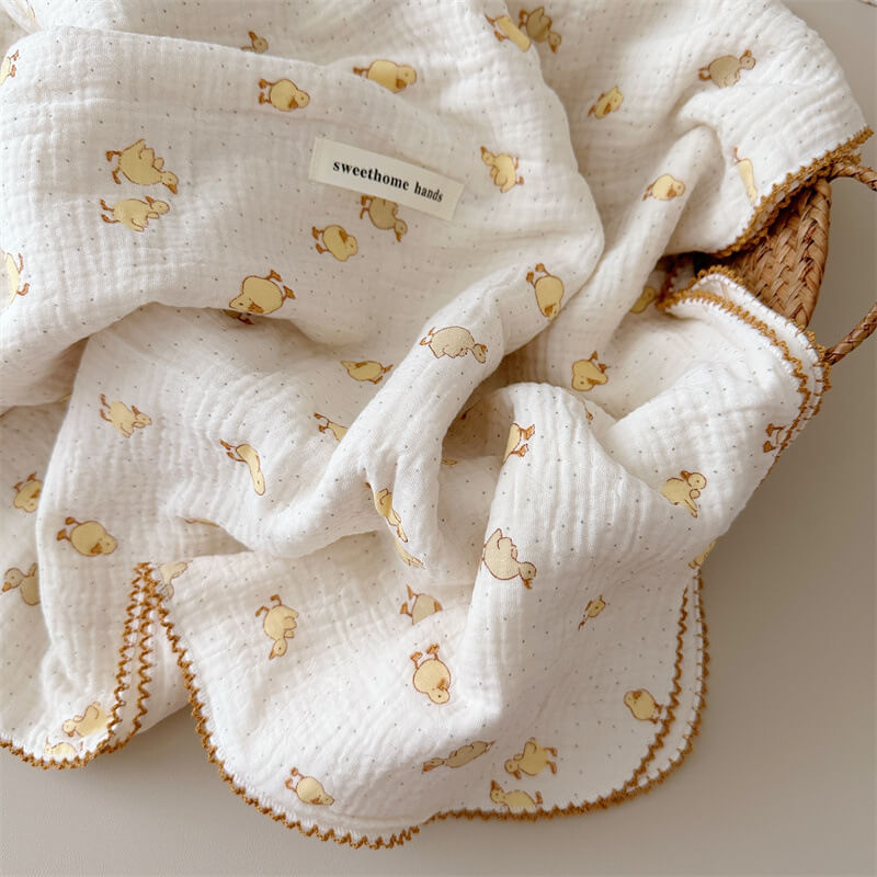 Cotton Muslin Baby Blanket Set – Animal Print Collection