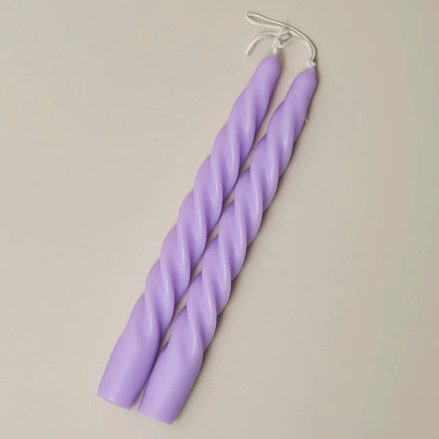2 pc Spiral Candles Purple 2