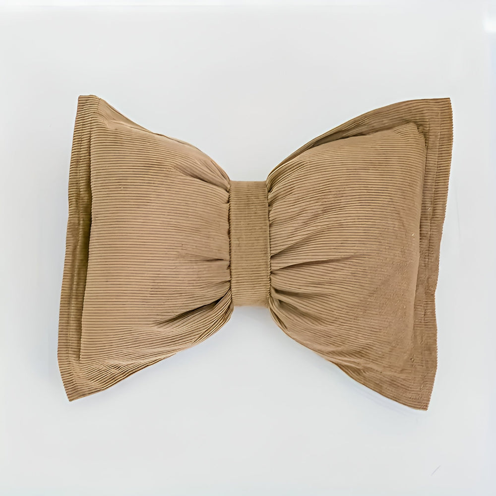 Bowknot Decorative Cushion Pillow Golden Tea Ribbon