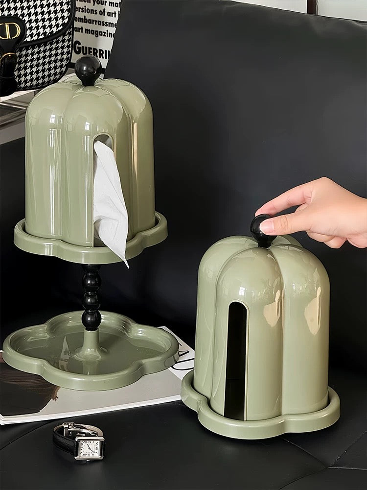 French Retro Tissue Box Green