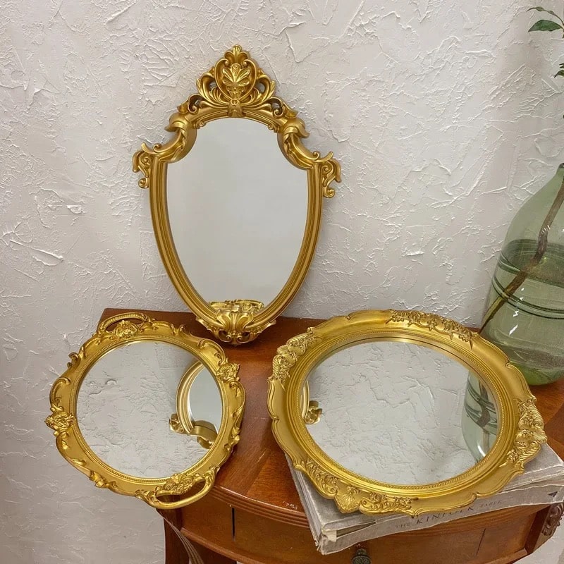 Golden Reflection Mirror and Tray