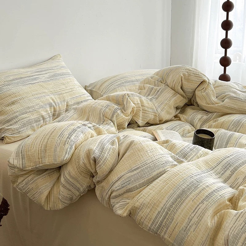 Japandi Textured Duvet Cover Set