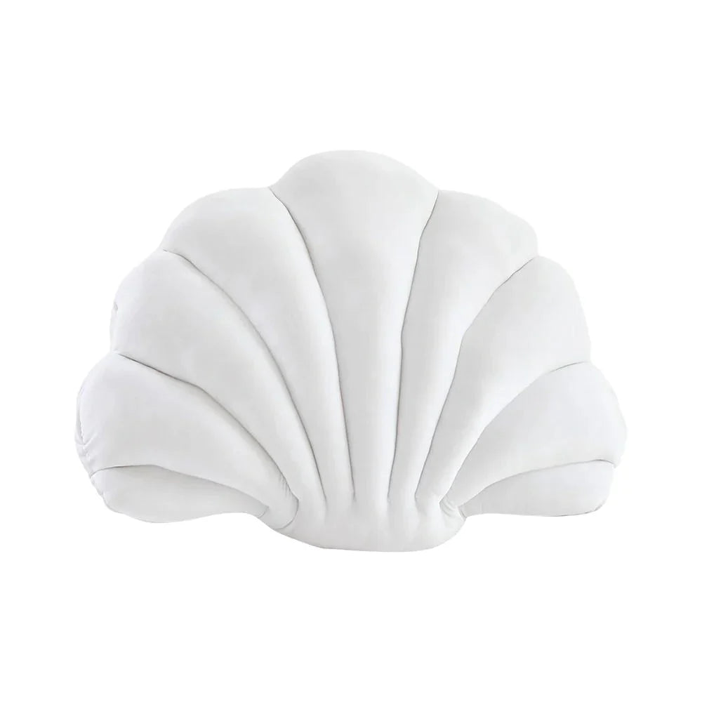 Sea Shell Velvet Throw Pillow White