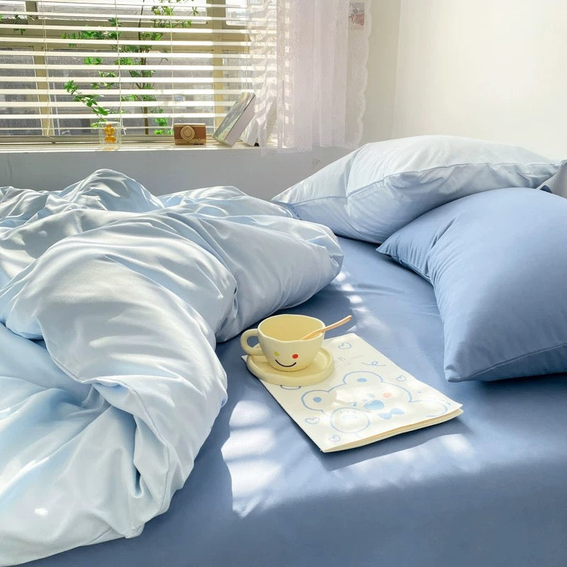 Solid Blue Bedding Set