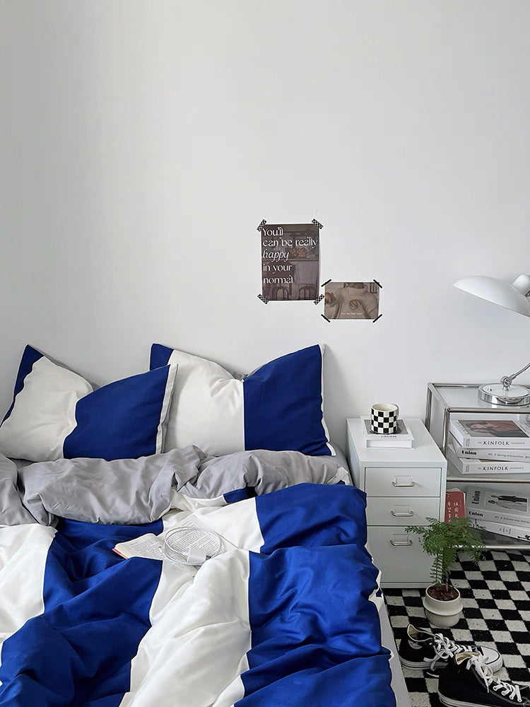 Minimalist Navy Duvet Cover Set