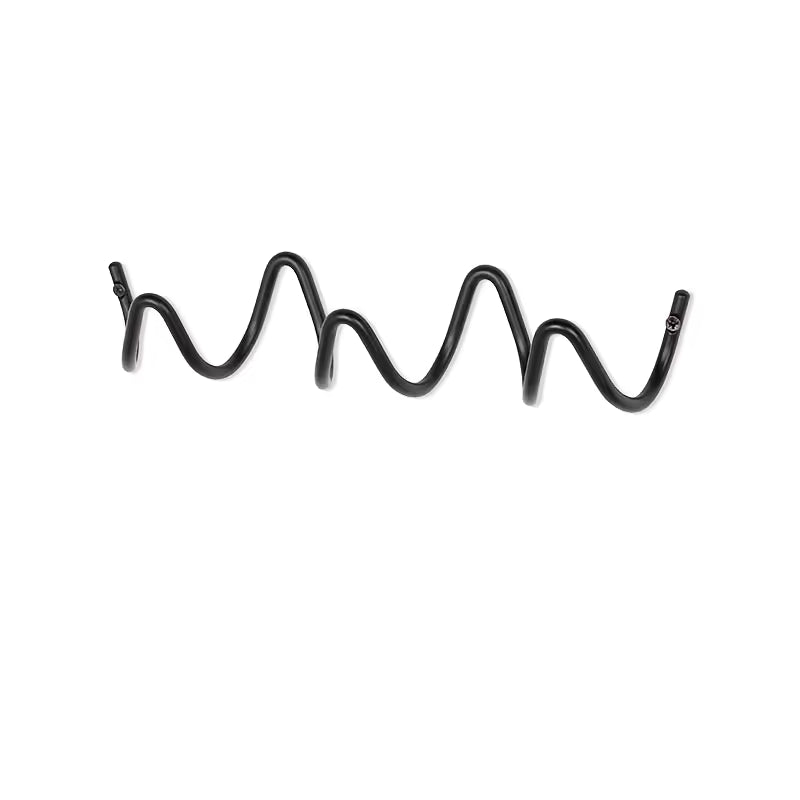 Modern Metal Wavy Wall Hook Rack Black Small