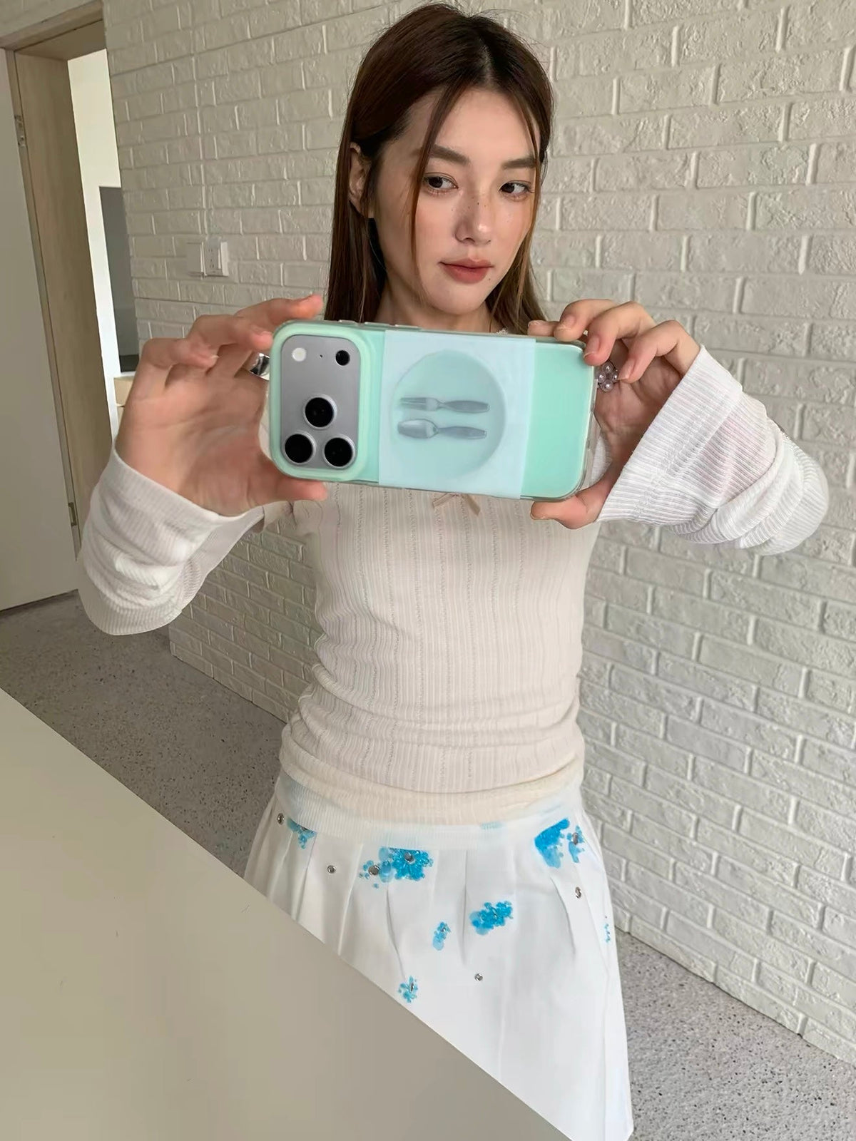 Mint Green Cutlery Phone Case