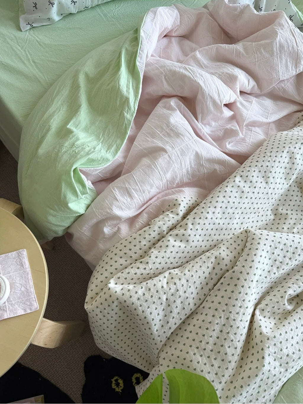 Mint Green Bow Duvet Cover Set