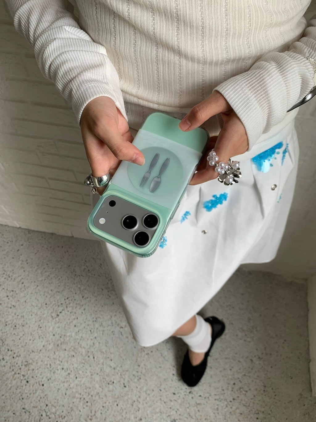 Mint Green Cutlery Phone Case