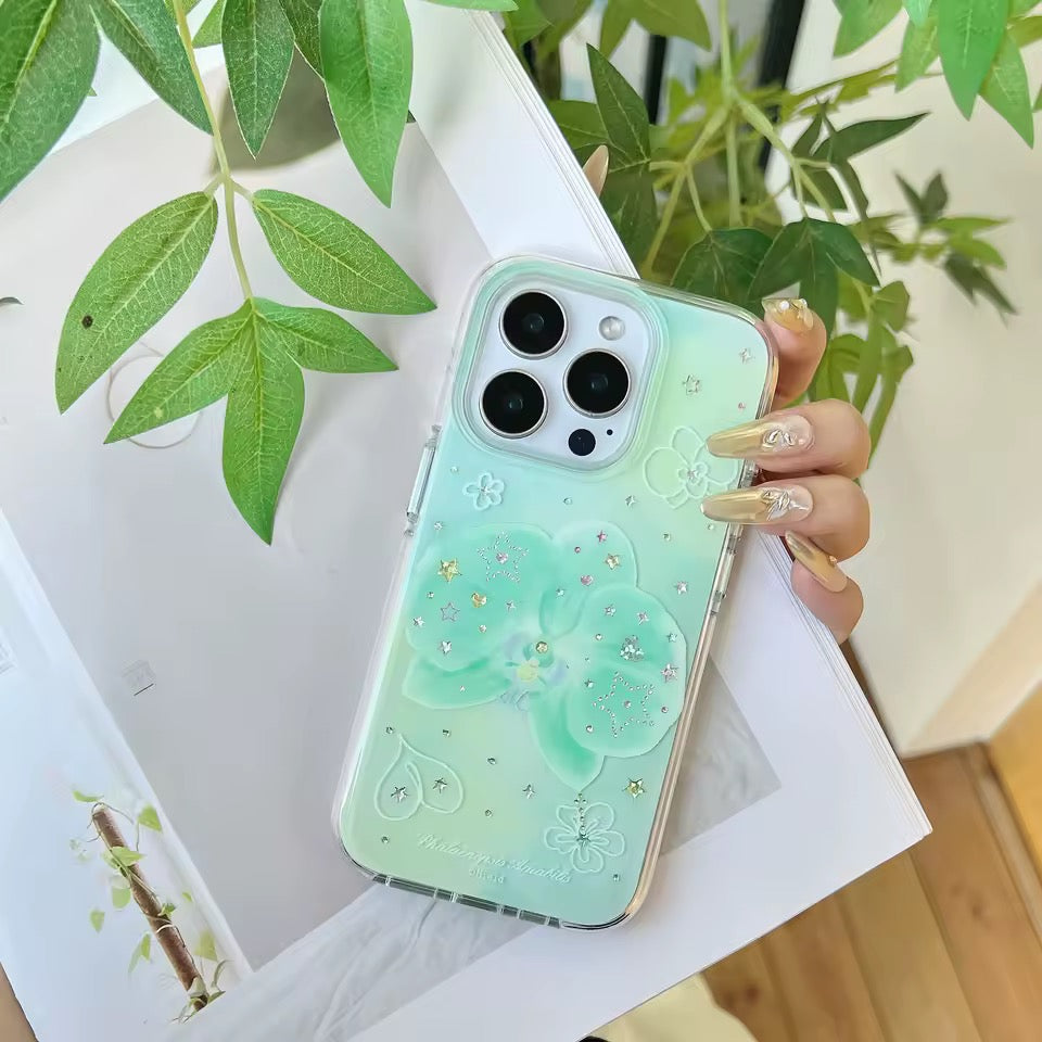 Mint Orchid iPhone Case