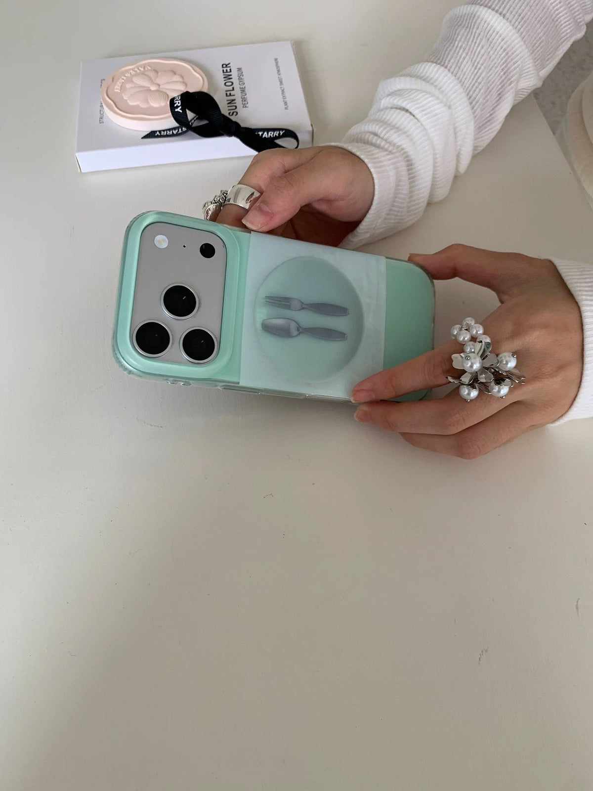 Mint Green Cutlery Phone Case