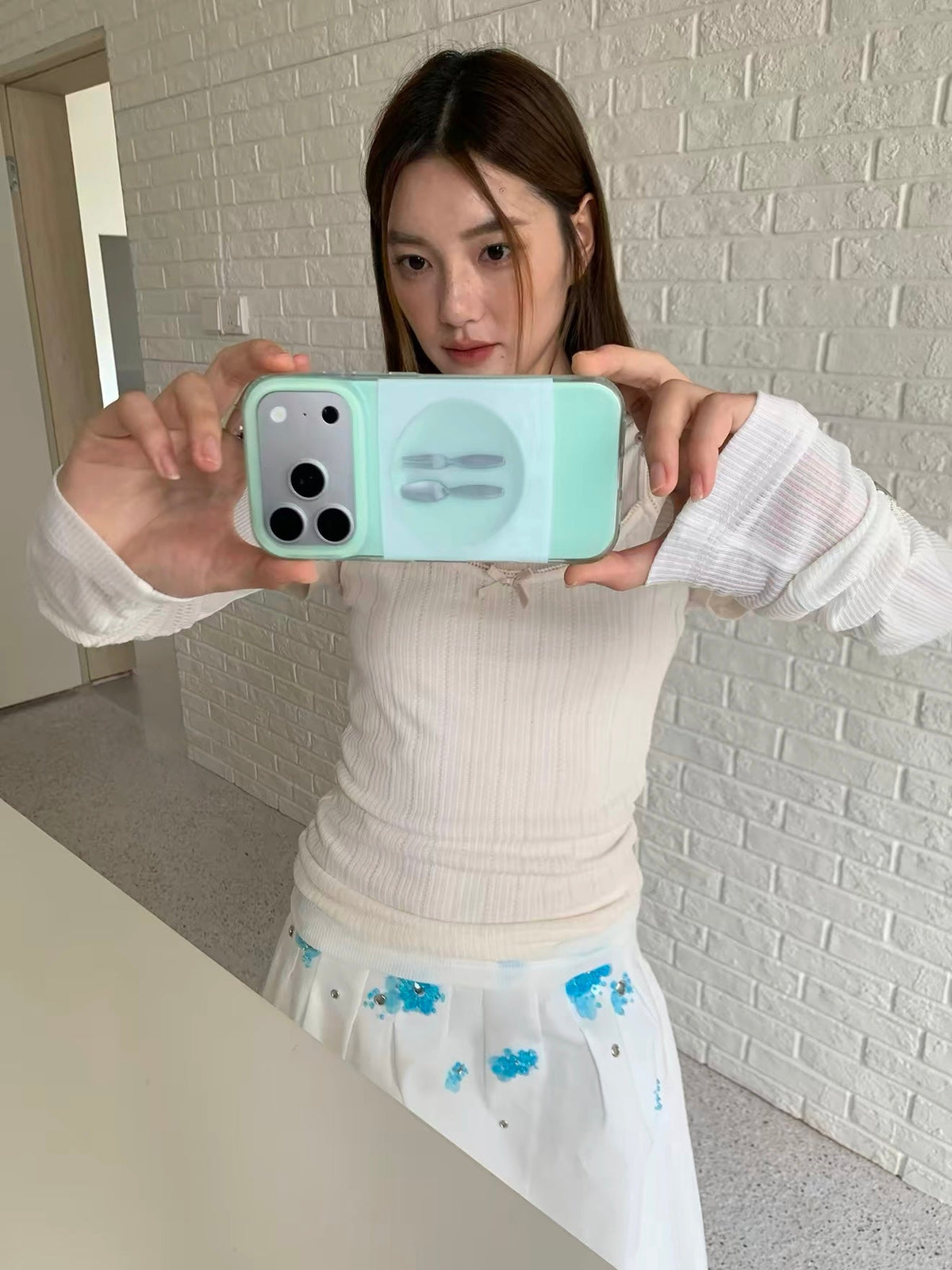 Mint Green Cutlery Phone Case